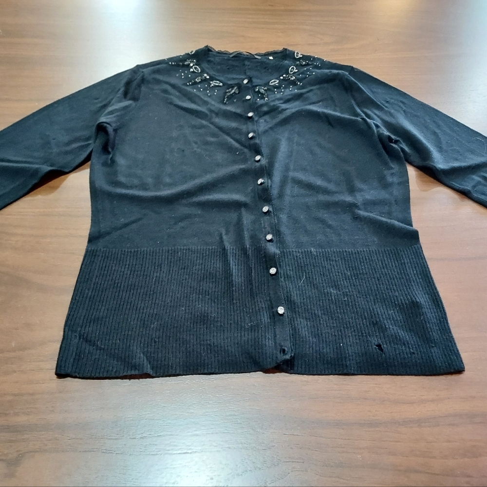 Elie Tahari black evening cardigan
